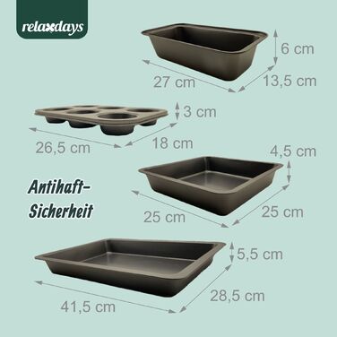 Набір форм для випічки Relaxdays (4 шт.)