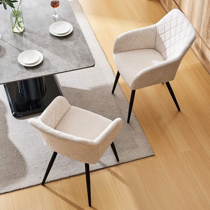 Крісла для їдальні CLIPOP, комплект. М'які крісла з оксамитовим покриттям для вітальні, кухні, їдальні. З металевими ніжками та підлокітниками. Оксамит, зелений колір.