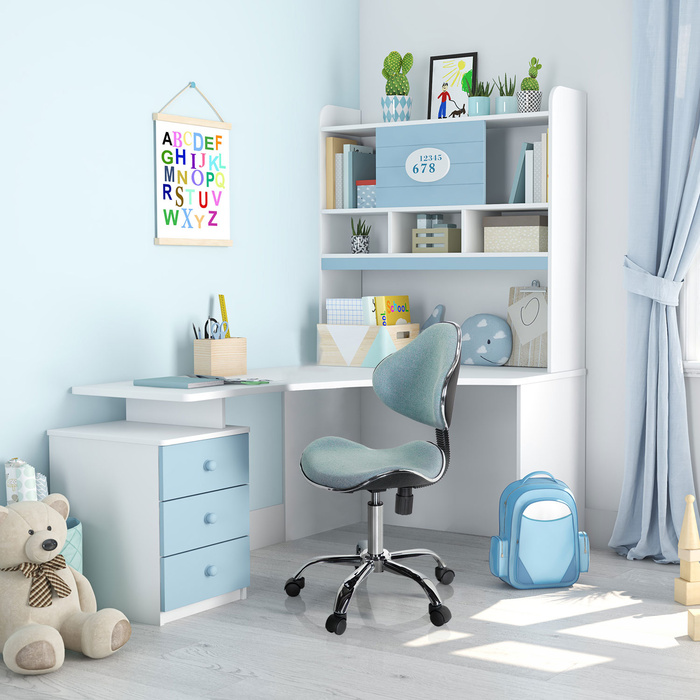 Дитячий письмовий стілець / дитяче крісло KIDDY GTI-3 тканина м'ята hjh OFFICE