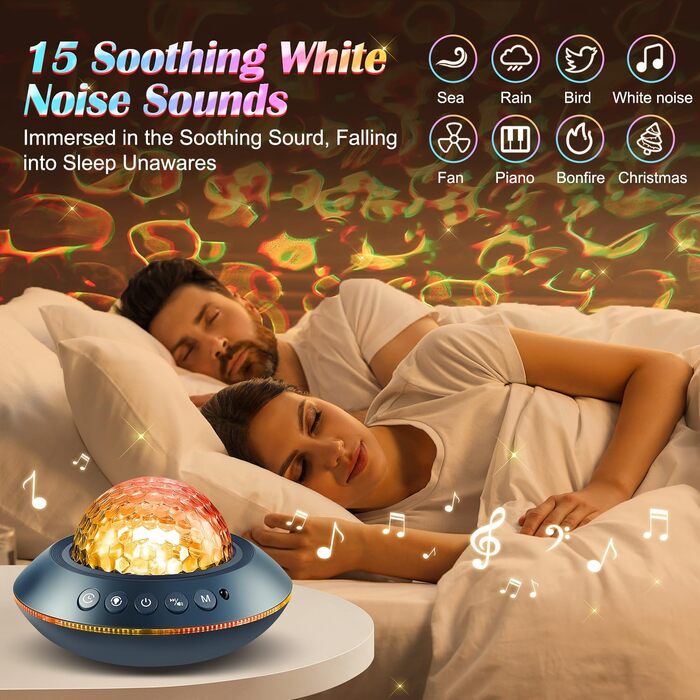 Проектор зоряного неба Sternenhimmel з Bluetooth, нічник для дітей та жінок, 300 режимів, лампа північного сяйва, декор кімнати (Ліловий)