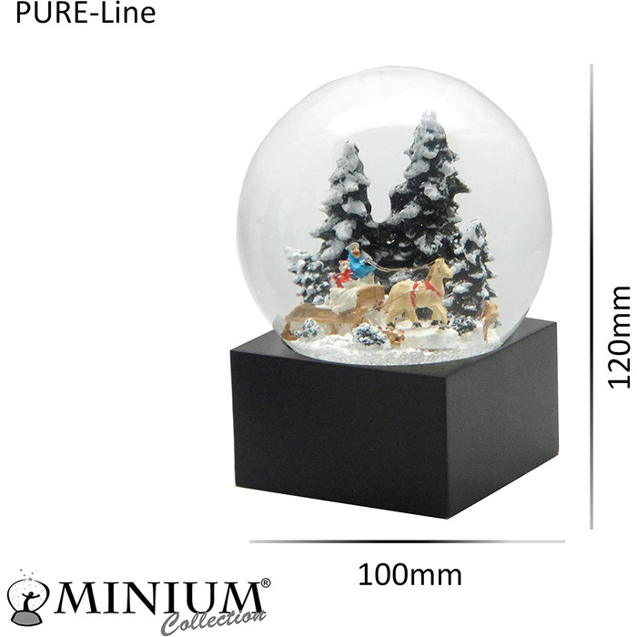 Декоративний шарм Minium Collection 20121 - Снігова Куля, Різдвяний Настрій, Катання на Санках, Ялинка на Підставці, Чорний колір, Pure-Line, діаметр 100 мм