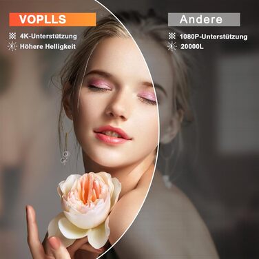 Проектор Mini Beamer 1080P Full HD 23000L з автофокусом, корекцією трапеції, WiFi6, Bluetooth, 4K, 360° обертання для телефону