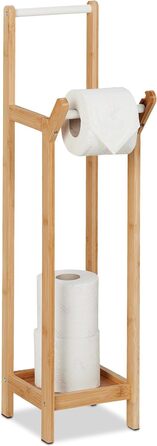 Тримач для туалетного паперу стоячий, бамбуковий, без свердління, запасний тримач рулону туалетний папір, 72x17.5x24 см, натуральний, ДВП