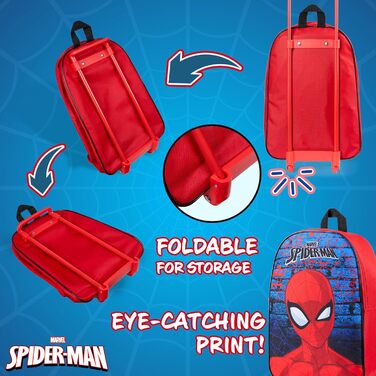 Дитяча валіза Marvel Spiderman, складний візок 39x27 см, 10.5л, 2 колеса, висувна ручка