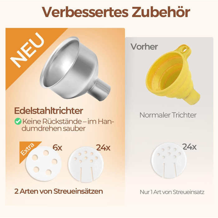 Набір баночок для спецій ComSaf 24 шт. по 120 мл з мітками, бамбуковими кришками та нержавіючим сталевим воронкою
