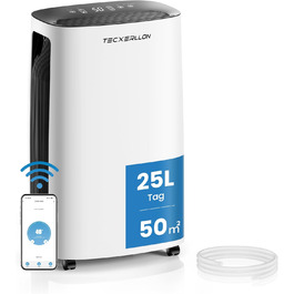 Електричний осушувач повітря 15L, 30㎡, з тачпанеллю, бак 2.5L, дренажний шланг, 46dB, таймер 24h, 3 роки гарантії (25L/день з керуванням через додаток)