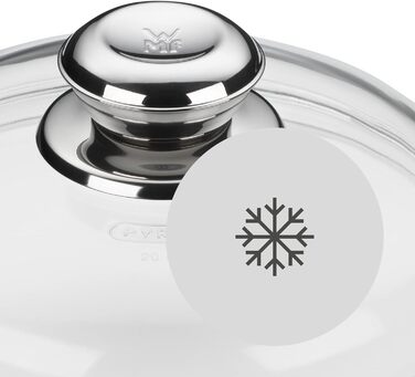 Скляна кришка для сковороди WMF 24 см, термостійке скло з металевим ручкою, підходить для посудомийки