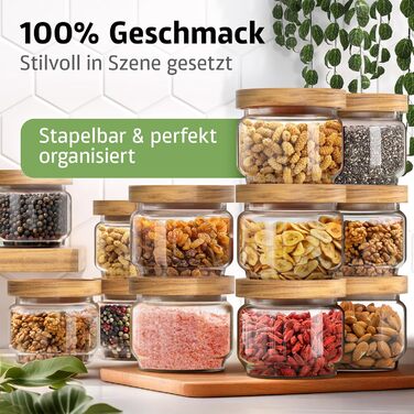 Набір скляних банок для зберігання з кришкою (300, 500, 700, 1000 мл) | Гірчиця, герметичні, захист від молі | 4 шт.
