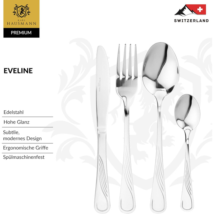 Набір столових приборів Karl Hausmann на 6 осіб (30 предметів) - нержавіюча сталь, для посудомийної машини