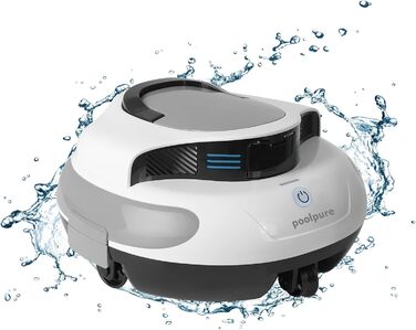 POOLPURE робот-пилосос для басейну, бездротовий, подвійний мотор, сенсор Hall, LED-дисплей, автостоянка, IPX8 водонепроникний