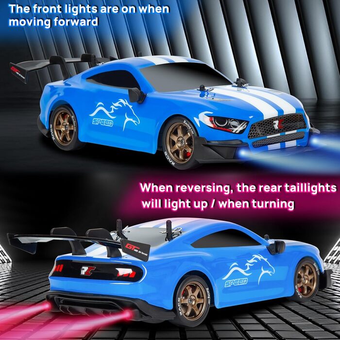 RC Автомобіль для дрифту 1:14 4WD, радіокерування, синій - іграшка для дітей та дорослих