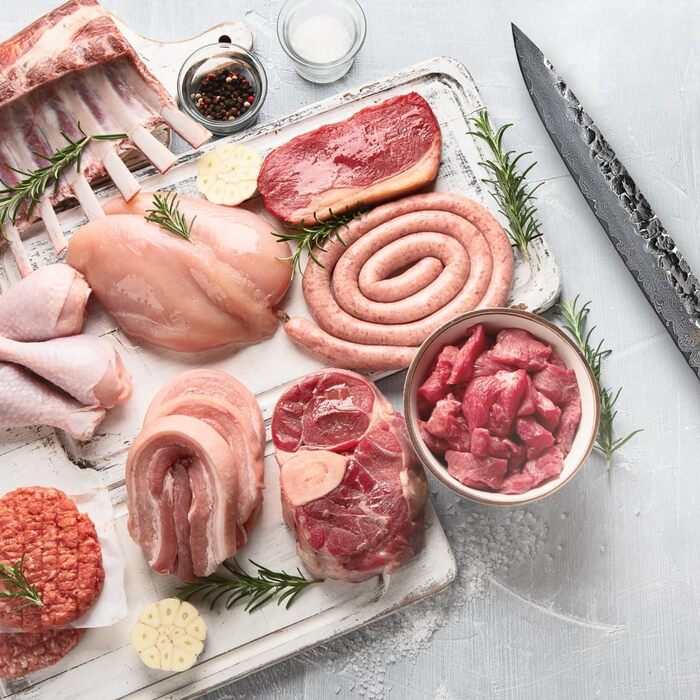 Ніж кухарський Wakoli EBO Premium з лезом 20 см з дамаської сталі 67 шарів та ручкою з чорного дуба | Професійний ніж для кухні