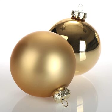 Різдвяна куля-скляні ялинкові кулі для різдвяної ялинки-прикраси для різдвяної ялинки-ялинкові прикраси-скляні кулі (8 см, золотого кольору), 12 шт.