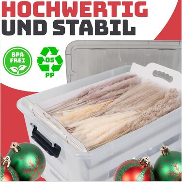 Коробка для зберігання новорічних кулі та прикрас 61л. Безпечне зберігання та організація прикрас для ялинки. Ідеальна ялинкова коробка, 1 шт.