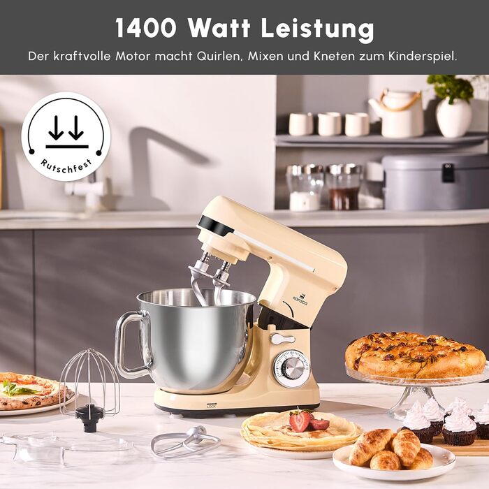 Міксер Karaca Blendburst Stand Mixer Iconic Beige, 1400W, 5.7л