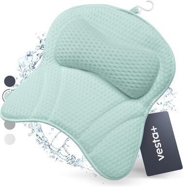 Подушка для ванни Vesta+ Badewannenkissen L з присосками, м'ятного кольору, для шиї та підтримки голови