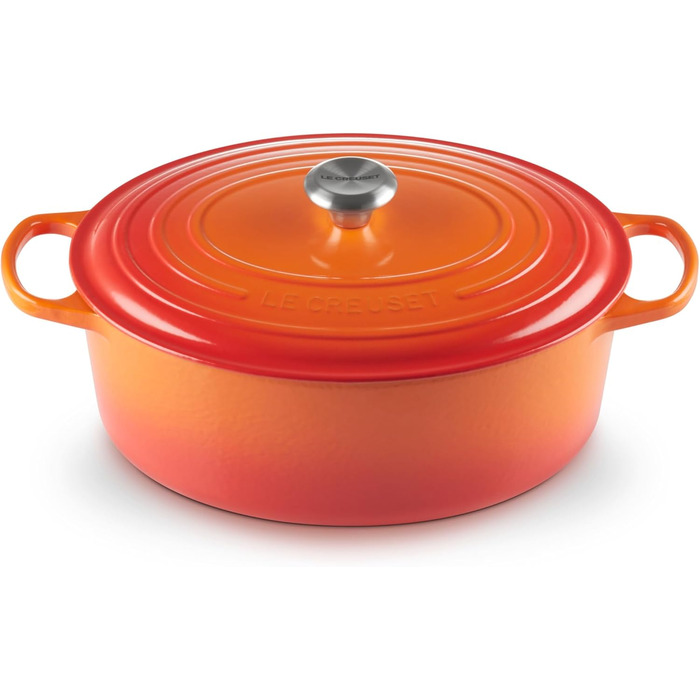Le Creuset Signature Чавунний Бражульник з кришкою, 33 см, овальний, 7.5 л, для всіх типів плит, включаючи індукцію, чорний матовий