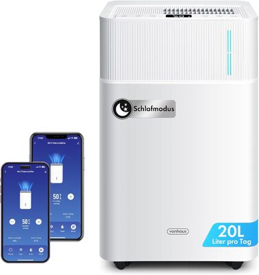 Електричний осушувач повітря VonHaus 12L/24h - для підвалу, кімнат до 125м³/20м², з таймером та функцією сну, проти вологи та плісняви