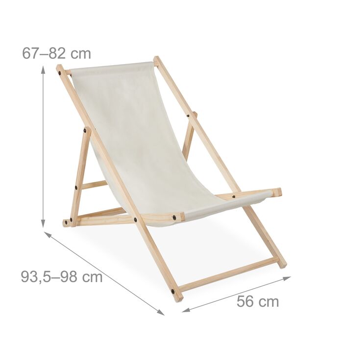 Розслаблюючий шезлонг Relaxdays з дерева, складаний