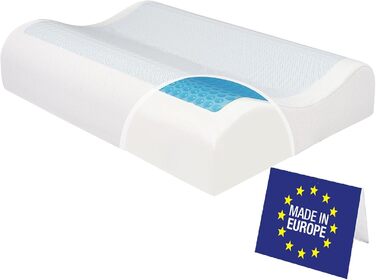 Подушка для сну Comfy Premium Gel Memory Foam: подушка для тих, хто спить на боці, з гелевим охолодженням, 60x40x14/12 см