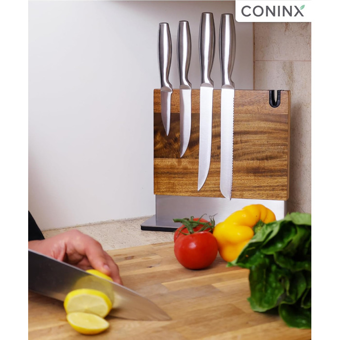 Магнітний тримач для ножів Coninx | Тримач для кухонних ножів з акціїї | Двосторонній, антиковзний