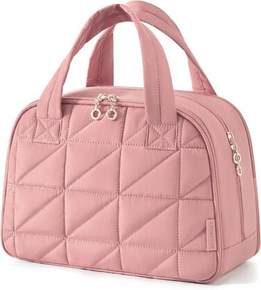 BAGSMART Косметичка для подорожей, велика, рожева, з ручкою