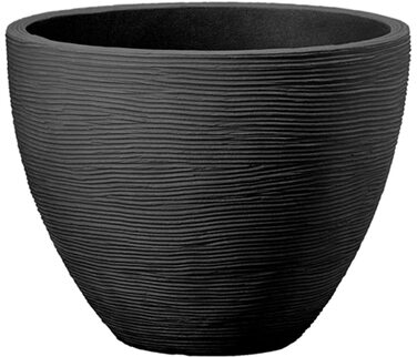 Ваза для квітів Dehner Vino | Горщик для квітів, кашпо | для кімнатних та садових рослин | сучасний, круглий, стійкий, міцний | рифлена поверхня | для використання в приміщенні та на вулиці | пластик | антрацит | Ø 40 см, висота 60 см (31 см висота)