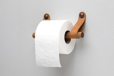 Тримач для туалетного паперу зі шкіри та дерева, тримач для туалетного паперу, (кольори шкіри)