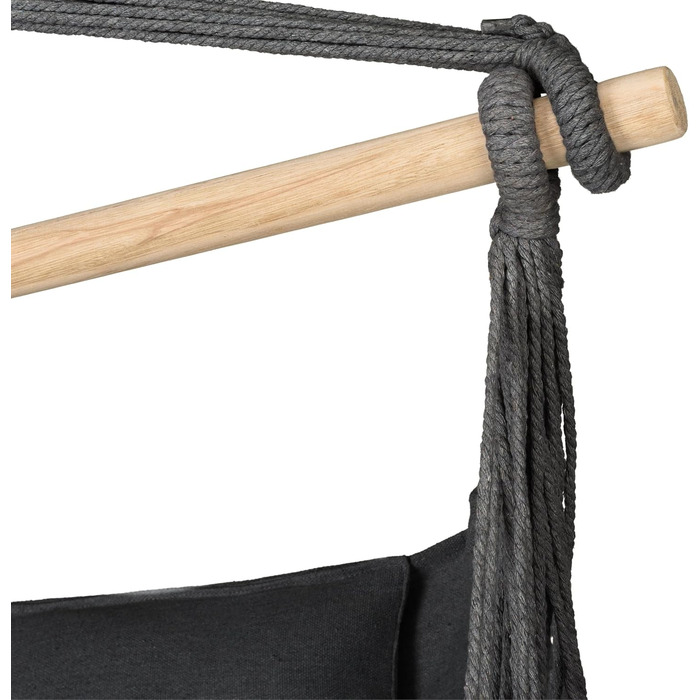 Підвісне крісло-гойдалка з подушкою 100x130x75 см, до 150 кг, для саду та дому, графітовий колір