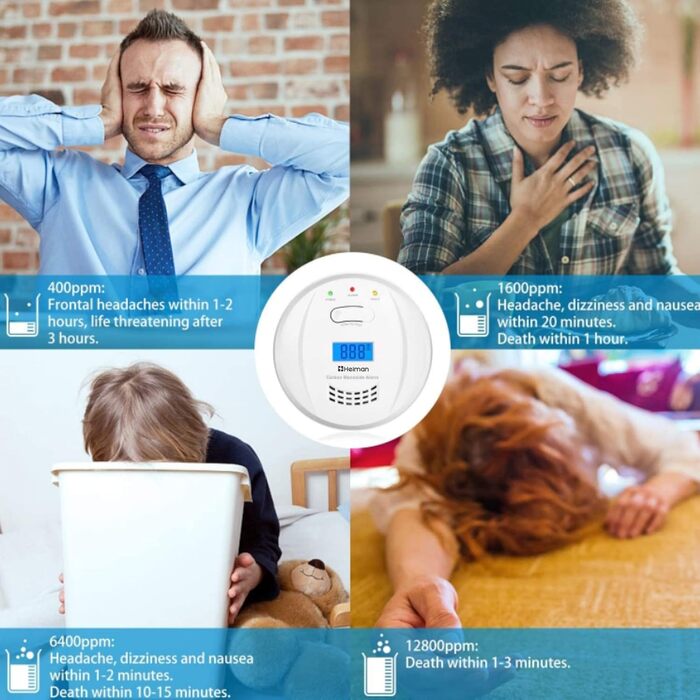 Датчик CO Heimann з Wi-Fi, 10 років служби, сумісний з Tuya/SmartLife, EN50291, портативний (723ESY)