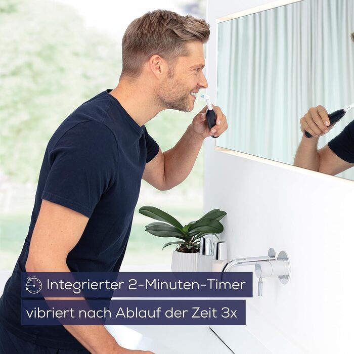 Електрична зубна щітка Beurer TB 50 з 3 програмами очищення, осцилюючо-імпульсна технологія, сенсор тиску, акумулятор на 45 днів