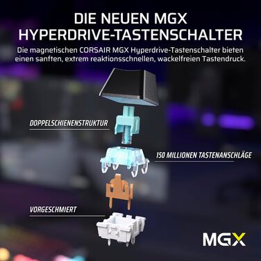 Ігрова механічна клавіатура Corsair K70 MAX RGB QWERTZ DE (Tenkeyless) - сіра