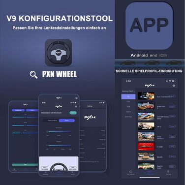 Ігровий кермо PXN V9 з педалями та перемикачем для ПК, Xbox, PS4/PS3 - 270/900°, вібрація, налаштування