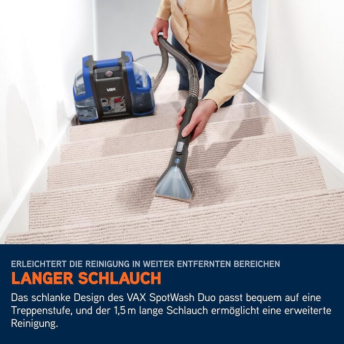 Портативний відпарювач Vax SpotWash Duo для чищення килимів та м'яких меблів з насадкою для тварин, аксесуари для щоденного прибирання, насадки для різних поверхонь та розчин Spotwash Duo EU
