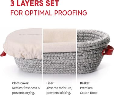 Набір для закваски KneadAce: банка 680.4 г, 2 корзини для вистоювання Banneton, лезо для хліба з магнітом - подарунок для пекаря, повний набір для випікання закваски