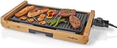 Настільний гриль Nedis FCBG100FBK43 Teppanyaki, алюміній