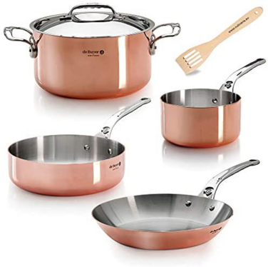 De Buyer Prima Matera 28 cm / 8L Copper Induction Stockpot with Lid (6242.28)