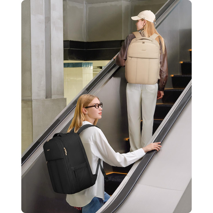 Чорний жіночий рюкзак LOVEVOOK 40L для подорожей з відділенням для ноутбука 17