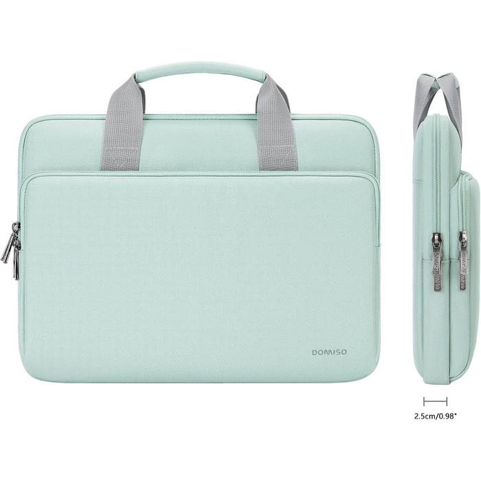 Чохол для ноутбука DOMISO 16 дюймів, сумісний з MacBook Pro (M4/M3/M2/M1) Pro/Max, водонепроникний, з ручкою, (14 дюймів, м'ятний)