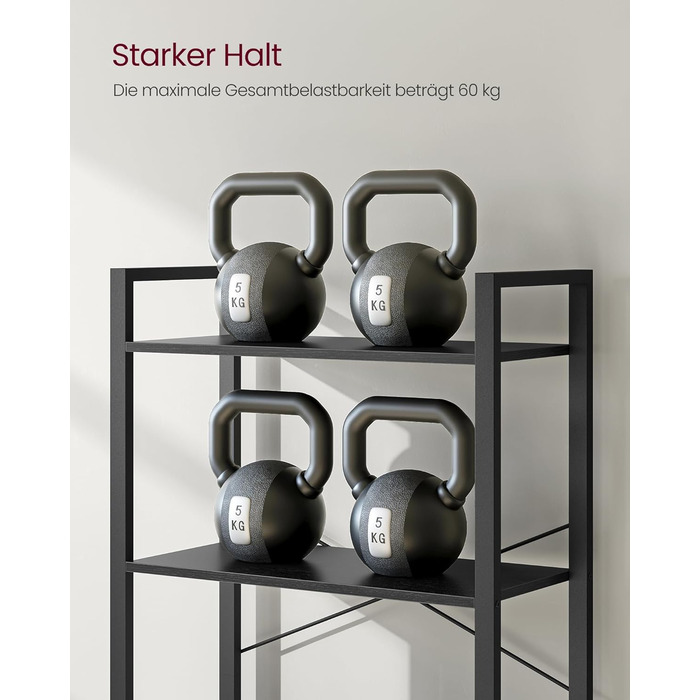 Стелаж VASAGLE з 6 полицями, сталевий каркас, для вітальні, спальні, кабінету, 30 x 80 x 186 см, індустріальний дизайн, вінтажний колір, LLS082B01