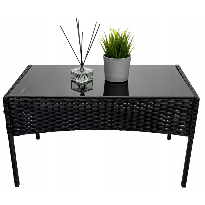 Комплект садових меблів Rino з ротанга, чорний, 7 предметів