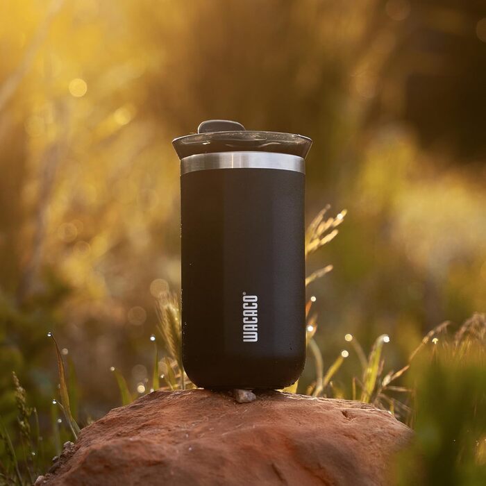 Kafébecher Octaroma Lungo від WACACO: вакуумна ізоляція, нержавіюча сталь, 300 мл, чорний