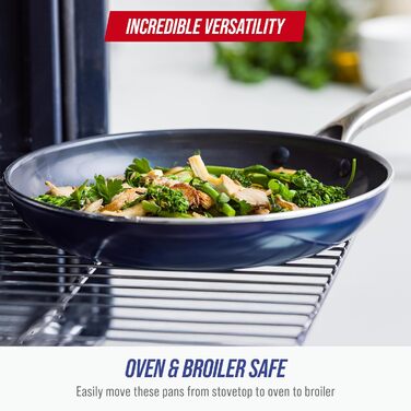 Набір посуду Blue Diamond Diamantstruktur Keramik Antihaft, 7 предметів: каструлі, сковорідки, молочник. Без PFAS, для всіх типів плит, індукція, безпечний для духовки до 200°C, миття в посудомийній машині.