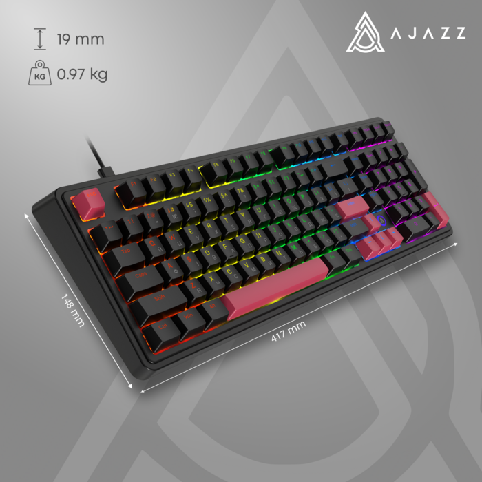 Дротова механічна клавіатура Ajazz AK980 Red switches Black Red (AK980-R-BR)