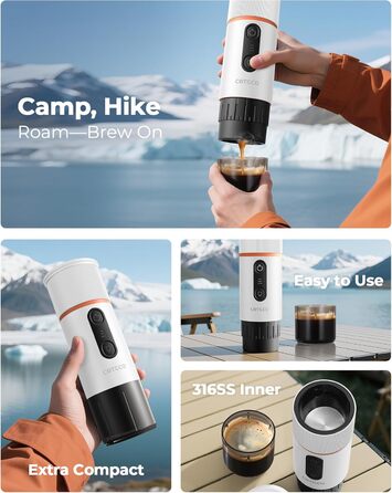 Портативна кавомашина для еспресо COTGCO 20 bar з акумулятором 13500mAh | Сумісна з Nespresso капсулами | Для кемпінгу, авто, офісу