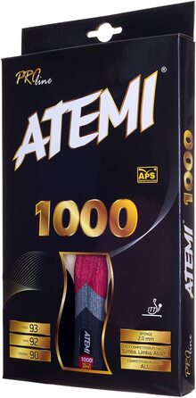 Універсальна ракетка для настільного тенісу Atemi Pro Line 1000 для пінг-понгу найвищої якості-схвалена ITTF-ідеально підходить як для початківців ,так і для досвідчених гравців (анатомічно)