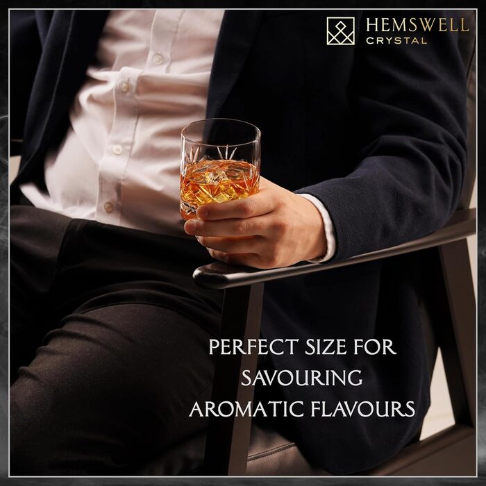 Склянка для віскі Glenrigg 310 мл – Tumbler з кришталю без свинцю з важким дном та подарунковою коробкою – ідеально для скотчу, бурбону та односолодового віскі