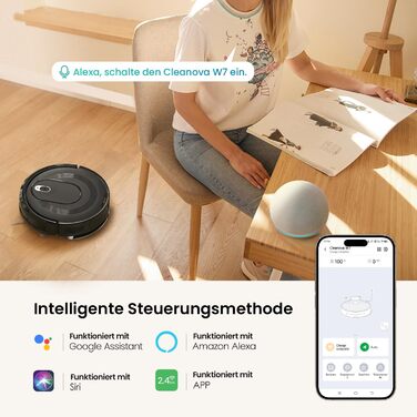 Робот-пилосос Vexilar W7 3-в-1 з вологою, 4000Pa, безщітковий мотор, 120 хв, для тварин, твердих підлог та килимів