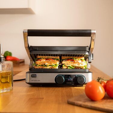 Електричний гриль Cecotec Rock'nGrill Dual 2000W з незалежним регулюванням температури, знімні антипригарні пластини, відкривання на 180°