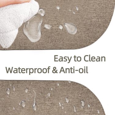 Набори килимків на стіл овальної форми, 6 шт., штучна шкіра, термостійкі та водонепроникні (зелені)